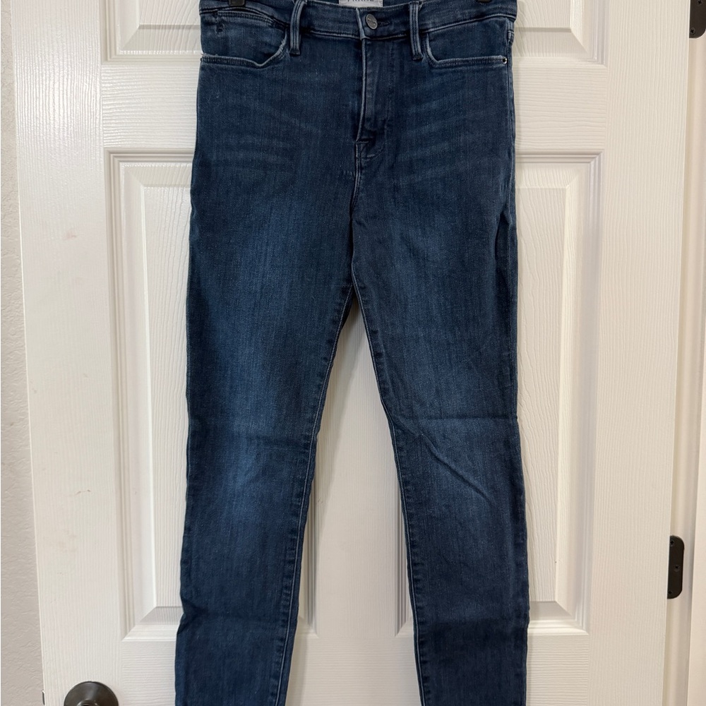Frame Denim Women's Skinny Jeans in Dark Blue